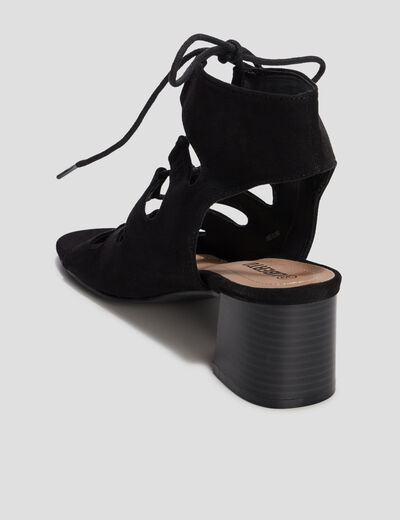 Sandales à talons et lacets Liberto noir femme