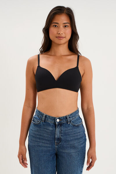 Soutien-gorge triangle coton majoritaire noir femme