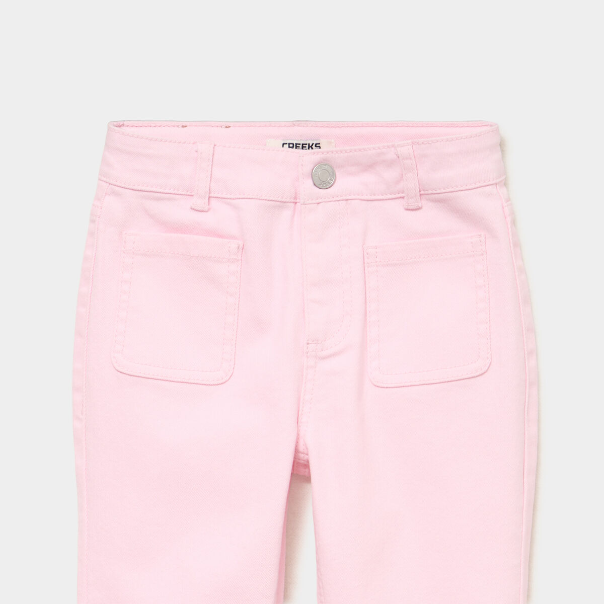 Pantalon bootcut twill 4 poches rose clair fille