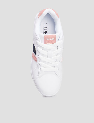 Tennis basses à lacets Creeks blanc fille