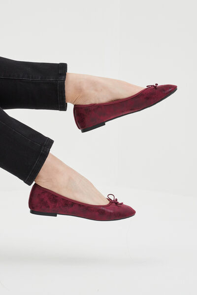 Ballerines irisées bordeaux femme