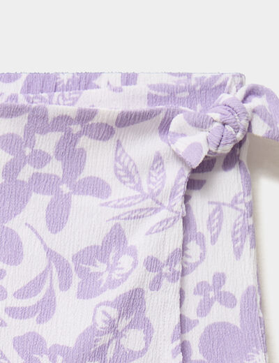 Jupe-short courte avec taille &eacute;lastiqu&eacute;e parme fille