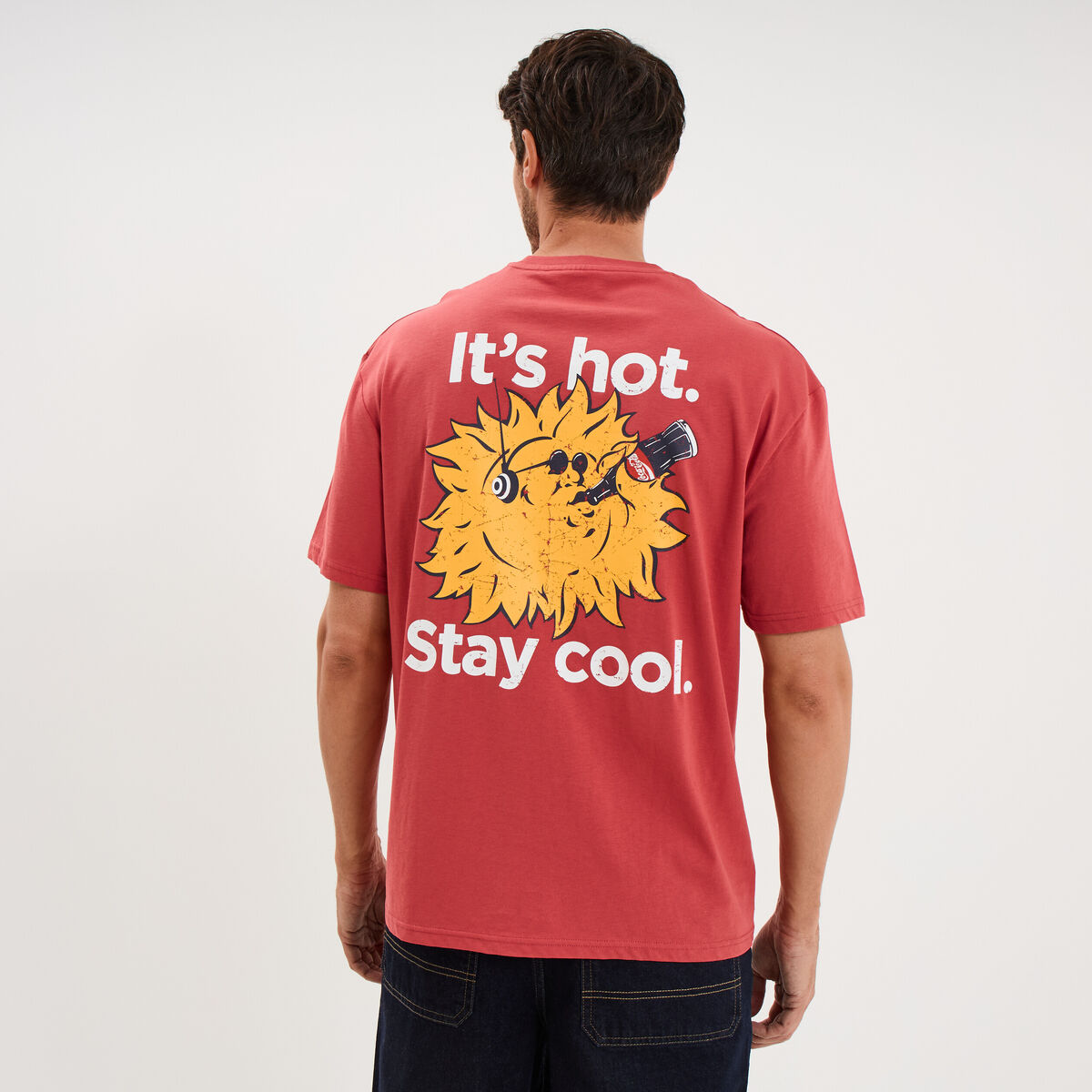 T-shirt manches courtes coton Coca-Cola rouge homme