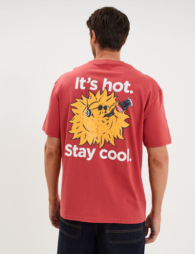 T-shirt manches courtes coton Coca-Cola rouge homme
