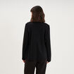 Blazer col tailleur manches longues noir femme