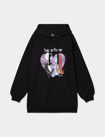 Sweat hoodie Étrange Noël Monsieur Jack noir femme
