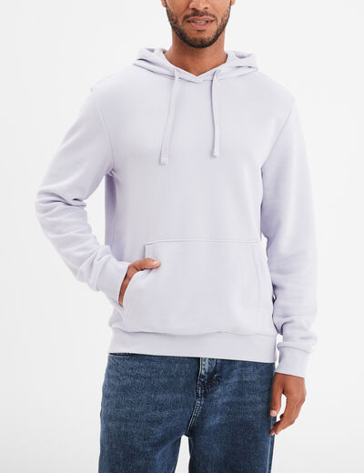 Sweat molleton à capuche hoodie parme homme