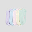 Lot 5 paires chaussettes invisibles multicolore femme