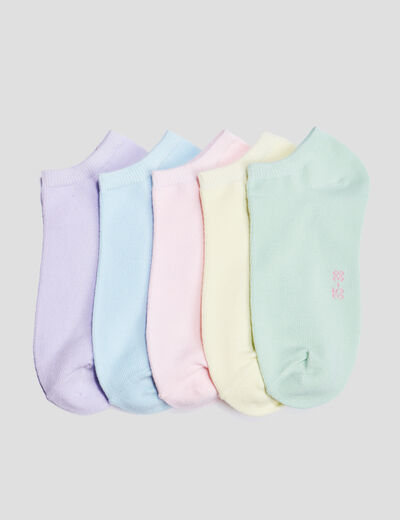 Lot 5 paires chaussettes invisibles multicolore femme