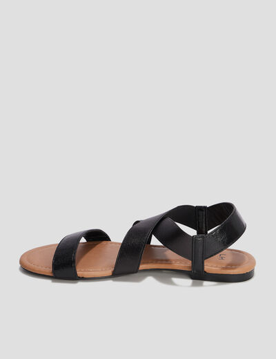 Sandales plates noir femme