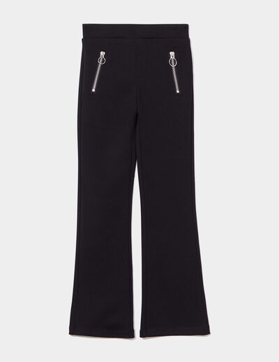 Tregging flare avec poches zippées noir fille