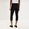 Pantalon capri slim twill 5 poches noir femme