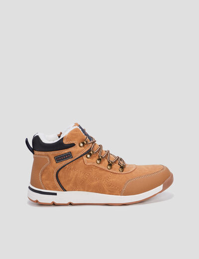 Baskets montantes doublées Creeks beige garçon