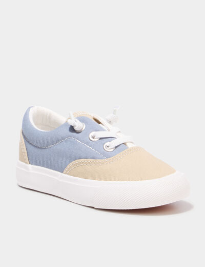 Tennis basses en toile bleu gar&ccedil;on