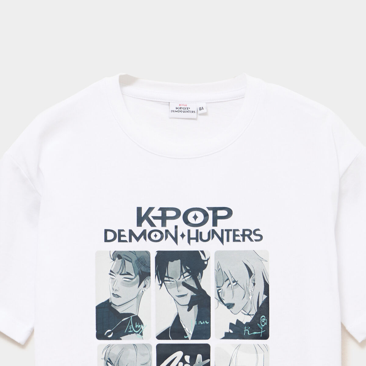 T-shirt coton K-Pop Demon Hunters blanc gar&ccedil;on