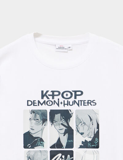 T-shirt coton K-Pop Demon Hunters blanc gar&ccedil;on