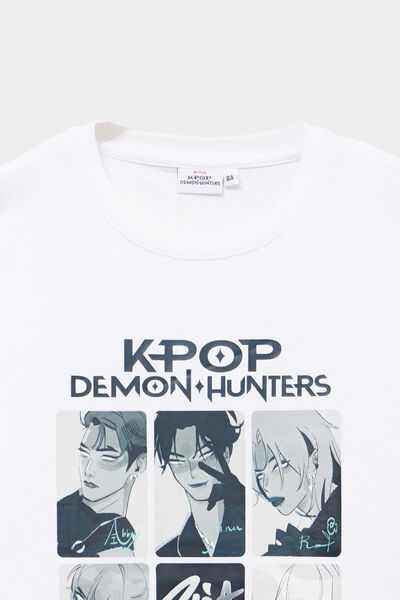T-shirt coton K-Pop Demon Hunters blanc gar&ccedil;on