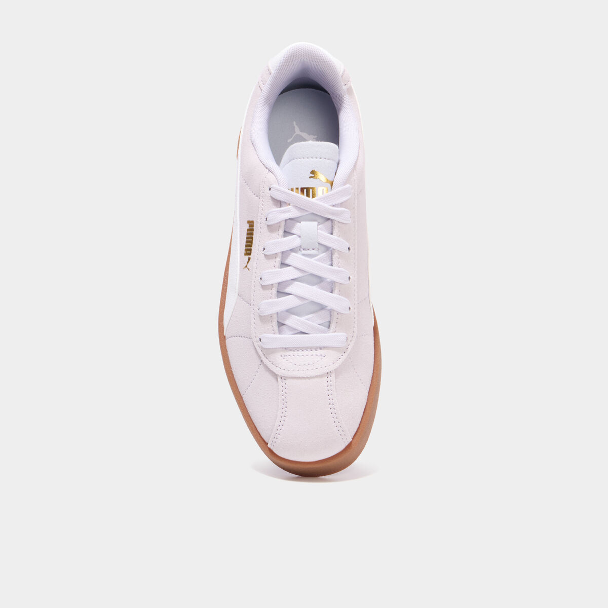 baskets &agrave; lacets en cuir Puma Club II violet femme