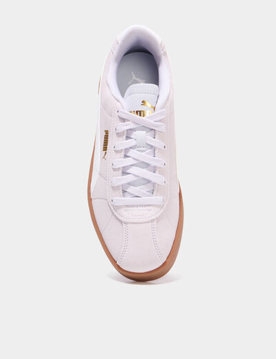 baskets &agrave; lacets en cuir Puma Club II violet femme