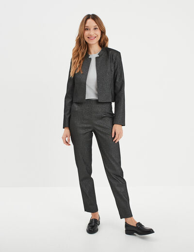 Veste courte à paillettes Mosquitos gris argent femme