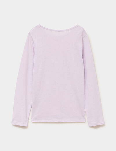 Ensemble pyjama 2 pi&egrave;ces coton violet clair fille