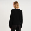 Gilet cardigan col rond boutonn&eacute; noir femme