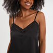 Caraco effet satin noir femme