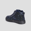 Baskets montantes pailletées zippées bleu marine fille