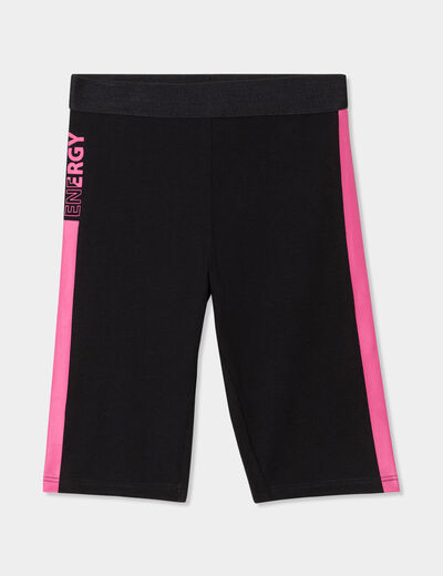 Legging cycliste coton noir fille