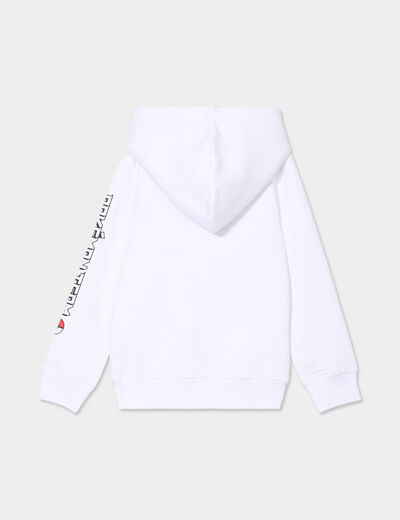 Sweat hoodie droit à capuche Pokémon blanc garçon