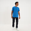 T-shirt droit en coton manches courtes bleu homme