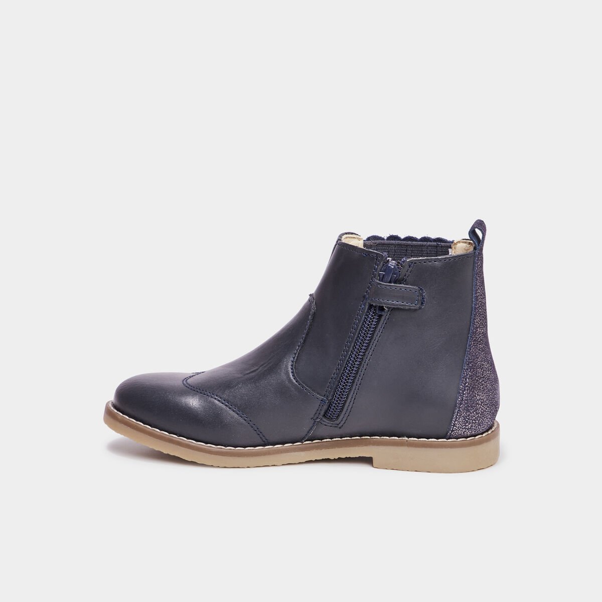 Bottines en cuir Kickers Tylbury bleu marine fille