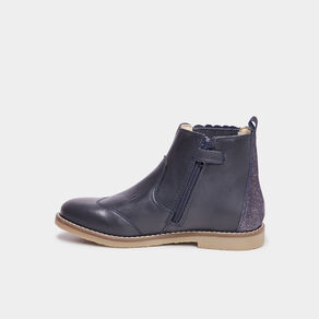 Bottines en cuir Kickers Tylbury bleu marine fille