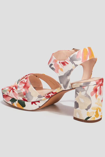 Sandales à talons multicolore femme