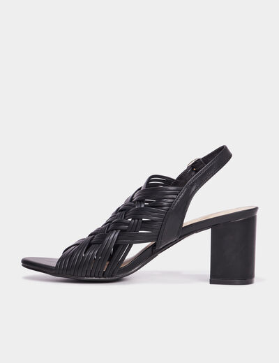 Sandales multibrides à talons Mosquitos noir femme