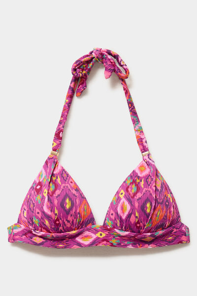 Haut de maillot de bain padd&eacute; violet femme