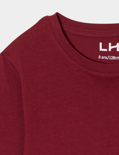 T-shirt manches longues bordeaux garçon