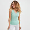 Haut de pyjama débardeur vert turquoise femme