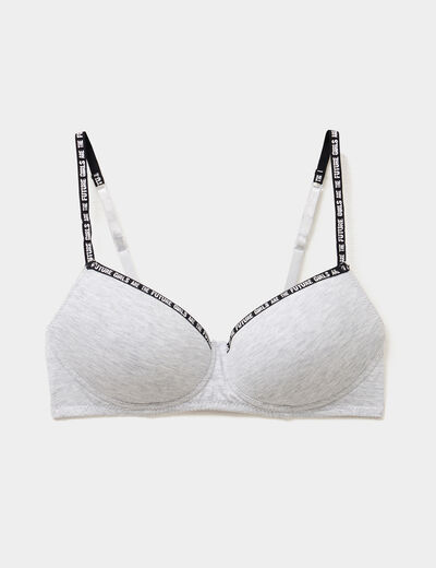 Soutien-gorge triangle paddé gris femme