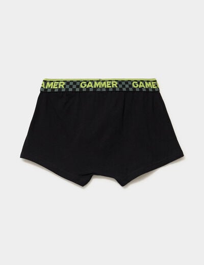 Lot 3 boxers coton majoritaire noir garçon