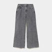 Jeans extra wide leg taille haute denim gris femme