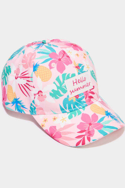 Casquette ajustable bomb&eacute;e rose fille