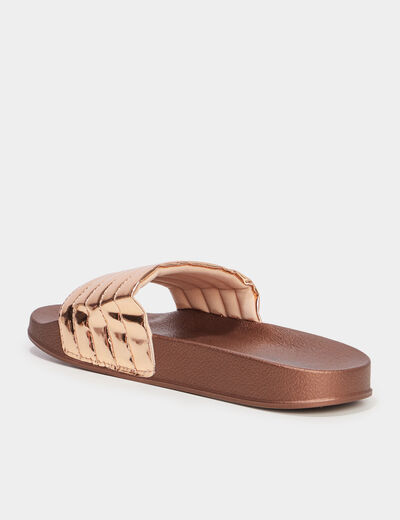 Claquettes métallisées Wamea Beach couleur or femme