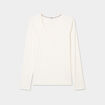 T-shirt ajusté col tunisien jersey coton blanc femme
