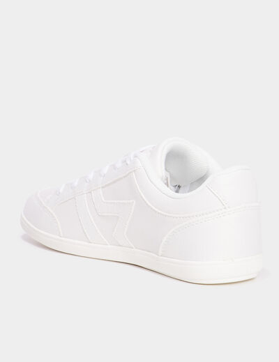 Tennis basses &agrave; lacets blanc femme