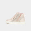 Baskets montantes paillet&eacute;es rose clair fille