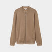 Gilet zipp&eacute; col teddy taupe homme