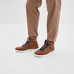 Baskets montantes &agrave; lacets marron homme