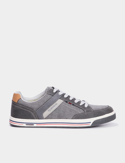 Tennis toile à lacets gris homme