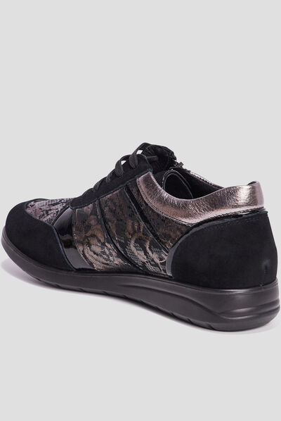 Baskets confort en cuir Confortissimo noir femme